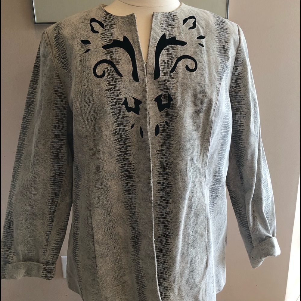 Pamela McCoy Embossed Leather Jacket